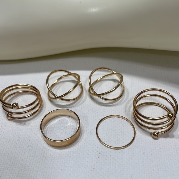 Gold Wire Minimalist Stacking Rings - Picture 10 of 12